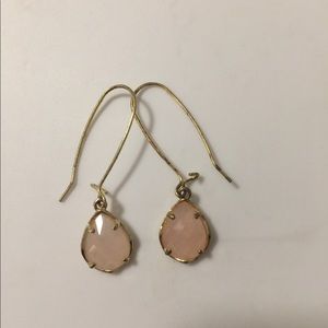 Rose quartz drop down earrings